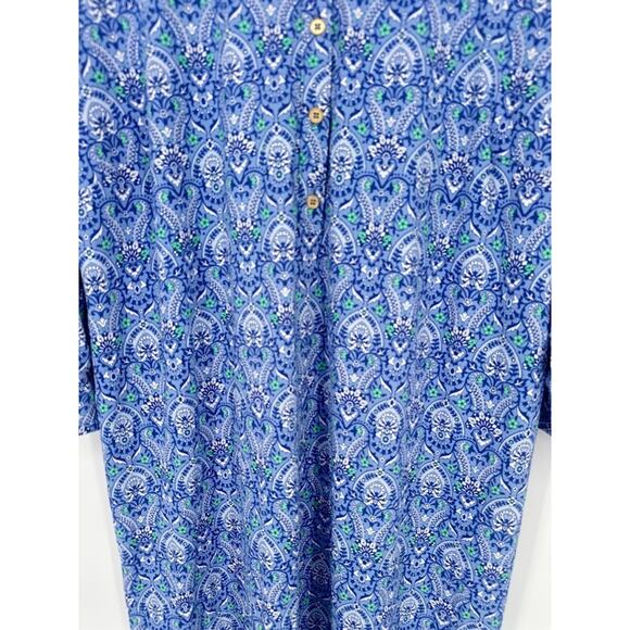 Talbots Effortless Jersey Medallion Nylon Popover Shirt Dress Blue Plus Size 3X - Picture 4 of 9